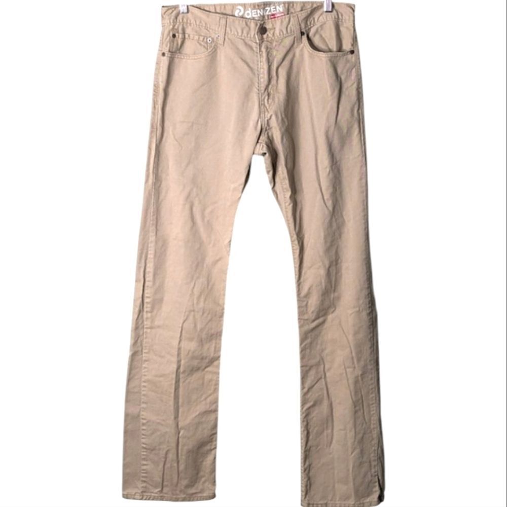 Levis DENZIEN 218 Slim Straight Cotton Khaki Tan Jeans Size Men's 34 X 34